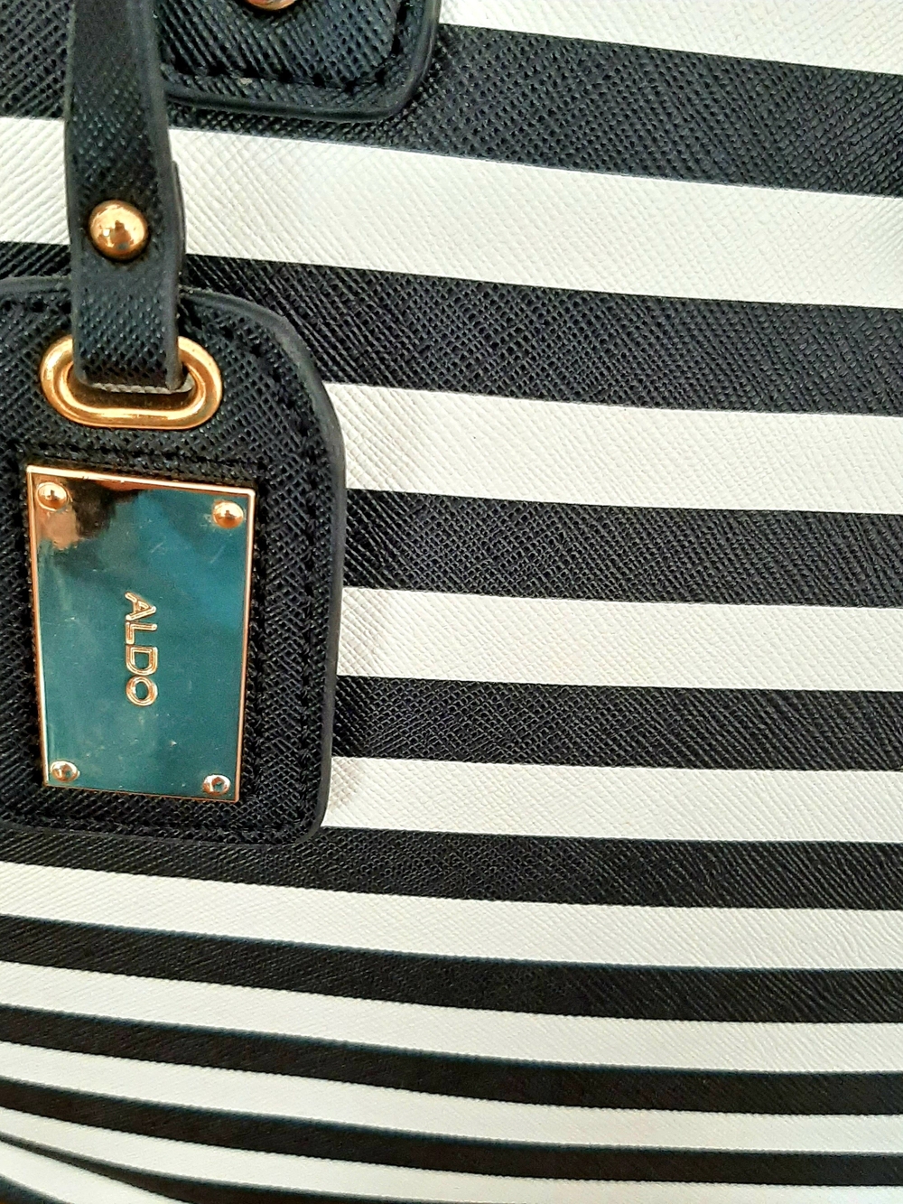 ALDO Black & White Striped Tote Bag - Picture 2 of 11